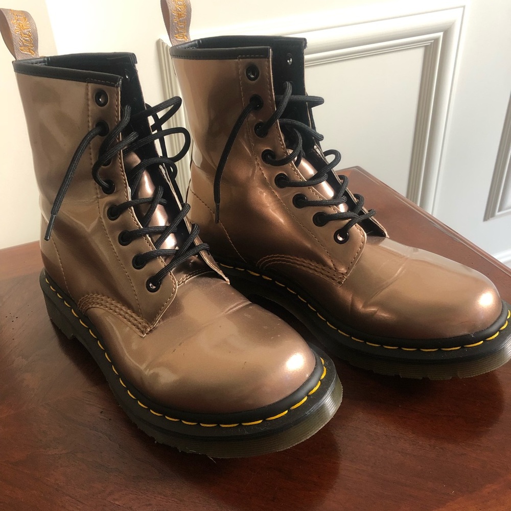 Dr. Martens Rose Gold Size 9 Combat Boots